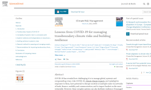 Lekcje wyciągnięte z pandemii COVID-19 dotyczące zarządzania transgranicznymi zagrożeniami klimatycznymi i budowania odporności